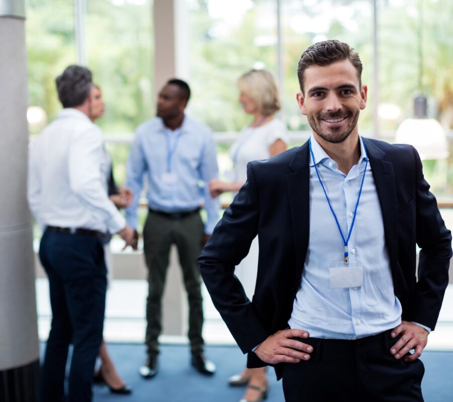 Portrait of male business executive at conference center